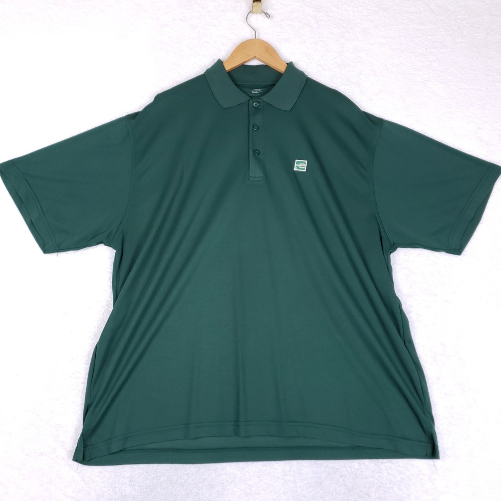 UltraClub Polo Shirt Men 2XL Short Sleeve Performance Green Golf Athletic Casual